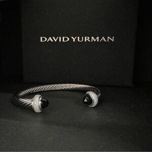 David Yurman Black and Silver Cable Bracelet